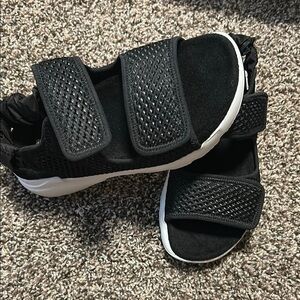 Hogan Black and White Sandals with Cushioned Sole